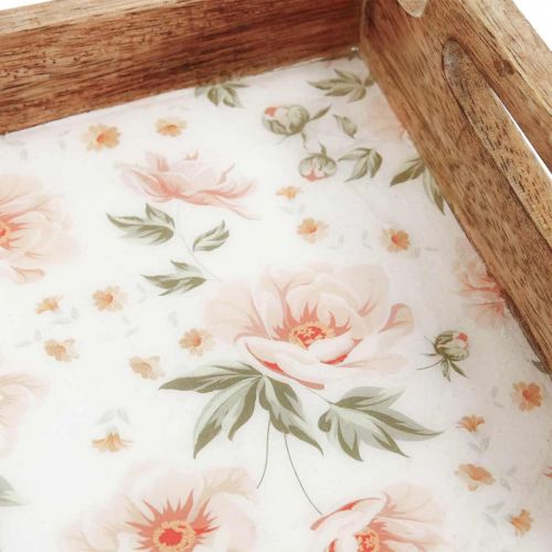 Floristik21 Serviertablett aus Holz Deko Tablett Rechteckig 35×20,5cm