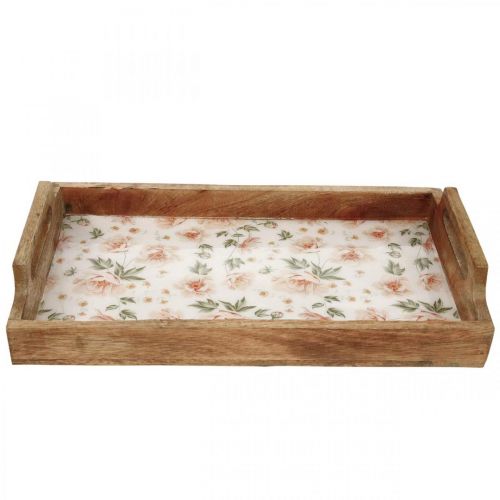 Floristik21 Serviertablett aus Holz Deko Tablett Rechteckig 35×20,5cm