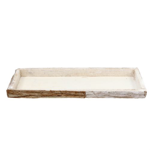 Artikel Holztablett mit Rinde Natur Weißgewaschen 59×20cm 2St