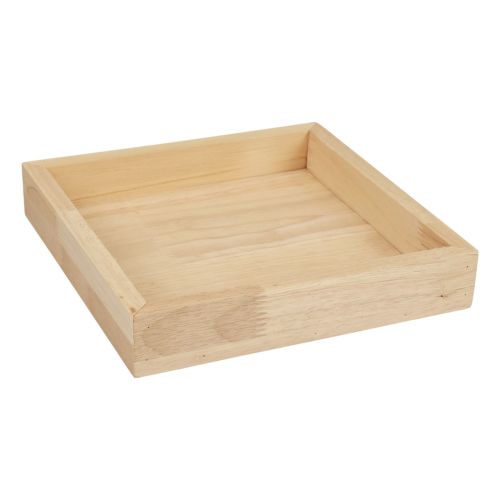 Floristik21 Holztablett Deko Tablett Holz Quadratisch Natur 25×25×3,5cm