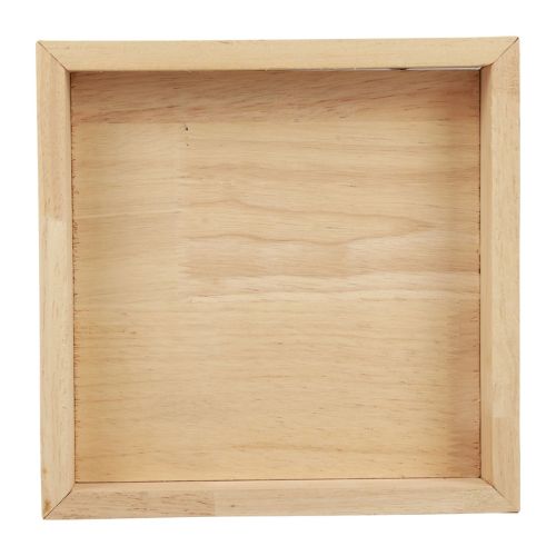 Floristik21 Holztablett Deko Tablett Holz Quadratisch Natur 25×25×3,5cm
