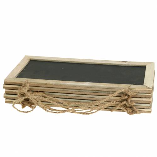 Floristik21 Schiefertafel mit Holzrand zum Hängen Natur 30x15cm 5 St