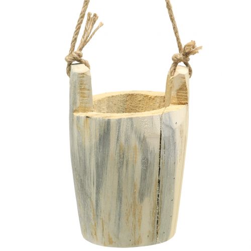 Floristik21 Holztopf zum Hängen Natur 2St
