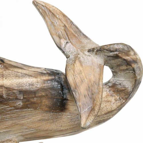 Floristik21 Wal Deko Holz Holzwal Maritime Dekoration Teak Natur 29cm