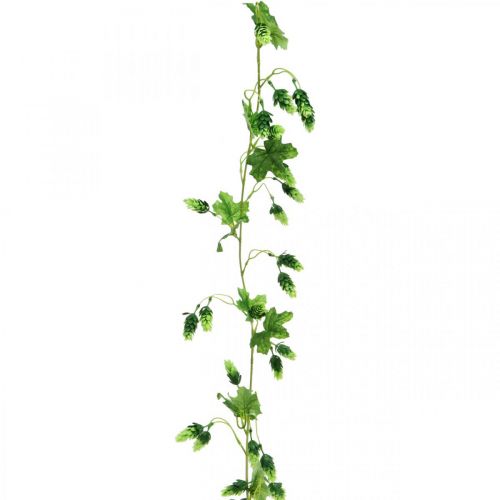 Hopfengirlande, Gartendeko, Kunstpflanze, Sommer 185cm Grün