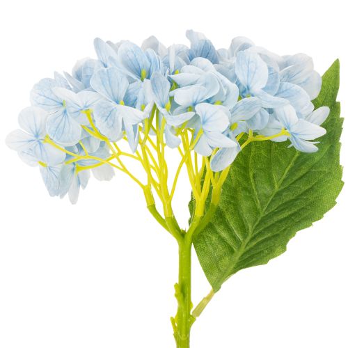 Floristik21 Kunstblume Hortensie Blau 34cm naturgetreu 3er Set für Dekoration