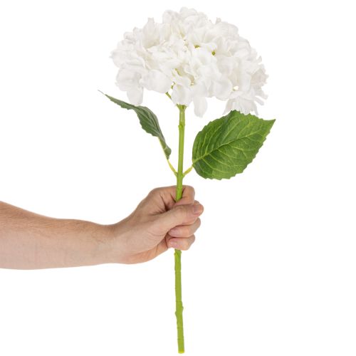 Kunstblume Hortensie mit Drahtkern 48cm Weiß | Floristik21.de