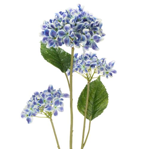 Künstlicher Hortensienzweig Blau 80 cm – Dekozweig für elegante Arrangements (2 Stück)