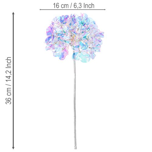 Künstlicher Blütenzweig Hortensie Kunststoff irisierende Farben 36cm 2St | Floristik21.de