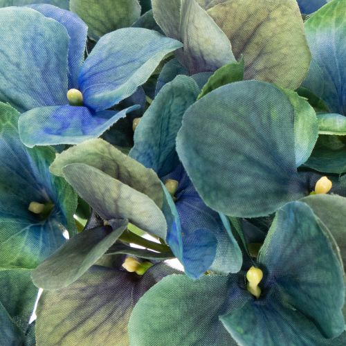 Kunstblume Hortensie Blau-Grün