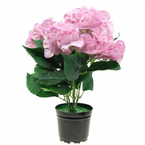 Floristik21 Hortensie im Topf Künstlich Rosa 35cm