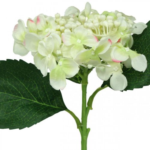 Artikel Hortensie, Seidenblume, Kunstblume für Tischdeko Weiß, Grün L44cm