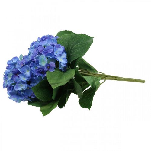 Floristik21 Hortensie Künstliche Blume Blau Seidenblumenstrauß 42cm
