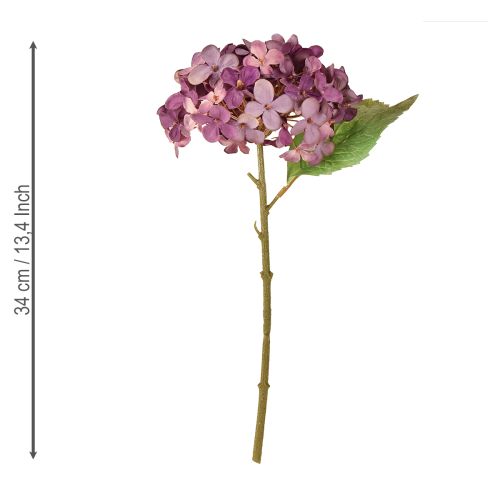 Artikel Hortensien künstlich Lila Kunstblumen Hydrangea 34cm - Elegante Deko-Neuheit