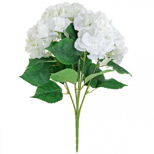 Artikel Deko Strauß Hortensien Weiß Kunstblumen 5 Blüten 48cm