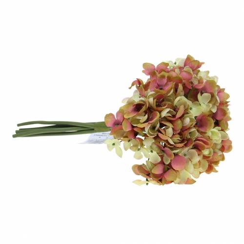 Floristik21 Hortensienbund Kunstblumen Rosa, Gelb 28cm