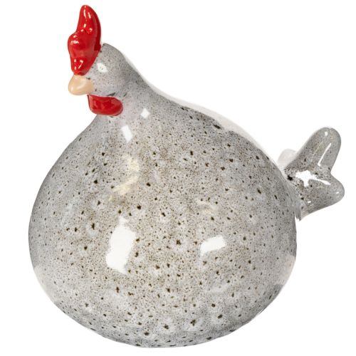 Humorvolle Keramik-Huhn-Figuren im charmanten Design – 16 cm Höhe, Blau gesprenkelt, 2er-Set