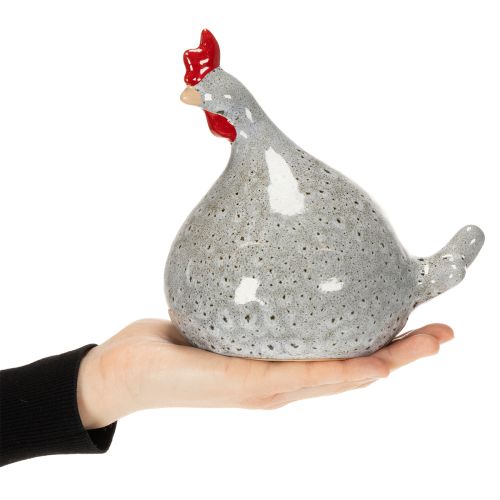 Artikel Humorvolle Keramik-Huhn-Figuren im charmanten Design – 16 cm Höhe, Blau gesprenkelt, 2er-Set