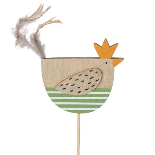 Artikel Hübsche Hühnerstecker aus Holz für Osterdeko und Frühlingsarrangements, 12-tlg. Set