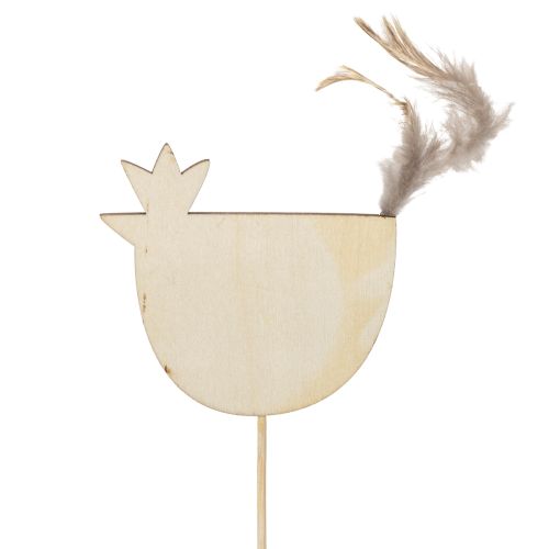 Artikel Hübsche Hühnerstecker aus Holz für Osterdeko und Frühlingsarrangements, 12-tlg. Set