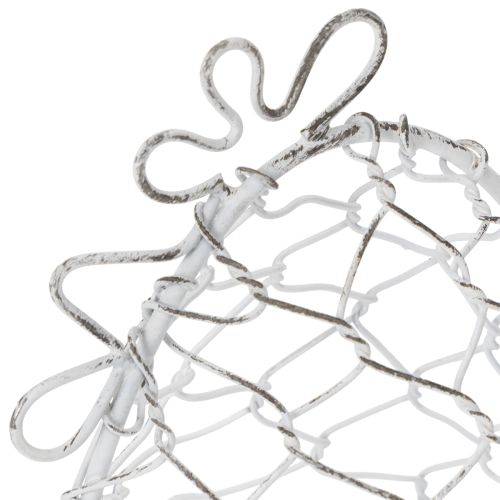 Artikel Drahtkorb Huhn-Form Weiß 14cm Ostereierkorb Dekoration Shabby Chic