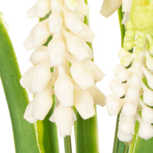 Artikel Hyazinthen Kunstblumen Vase 20cm mit weißen Blüten in Keramikvase