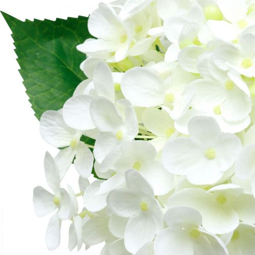 Floristik21 Hortensie künstlich Weiß 53cm
