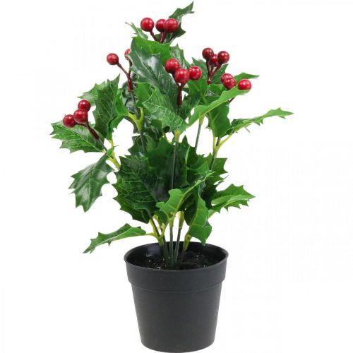 Stechpalme im Topf Kunstpflanzen Ilex künstlich 26cm