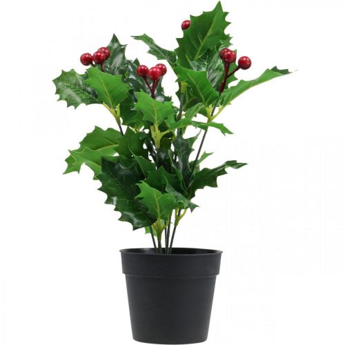 Floristik21 Stechpalme im Topf Kunstpflanzen Ilex künstlich 26cm