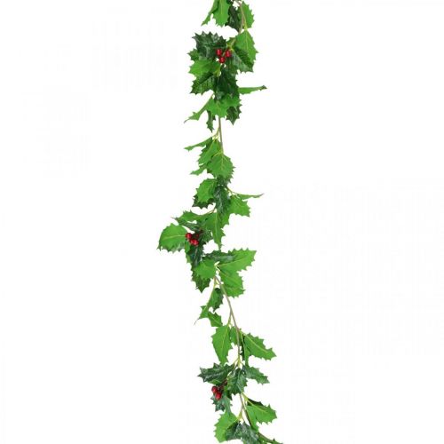 Floristik21 Weihnachtsgirlande Stechpalme künstlich Ilex Girlande 160cm