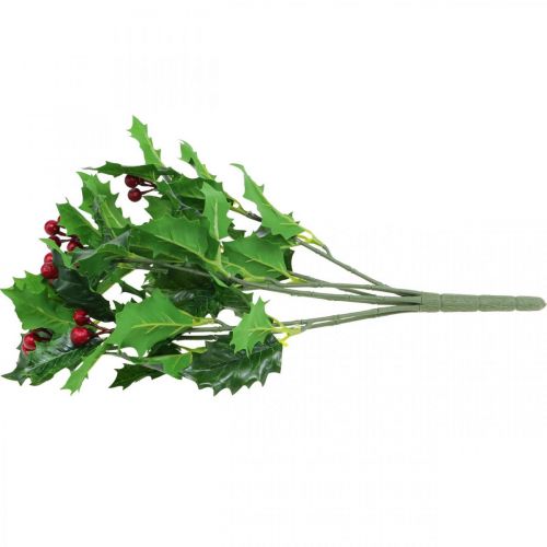 Floristik21 Weihnachtszweig Stechpalme Ilex künstlich Beeren 37cm