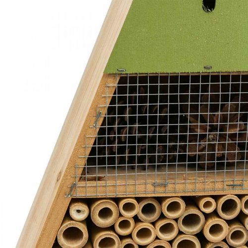 Floristik21 Insektenhotel Insektenhaus Holz Grün Gelb 30,5x39cm