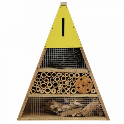 Floristik21 Insektenhotel Insektenhaus Holz Grün Gelb 30,5x39cm