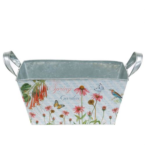Jardiniere Pflanzkasten Metall Frühlingsdeko 20×12×10cm