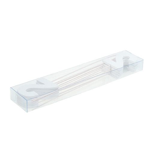 Floristik21 Jubiläumszahl „2“ am Stab Weiß L27cm 10St