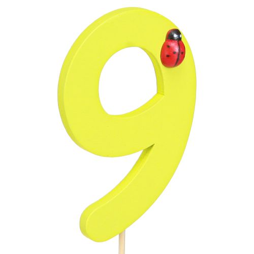Artikel Jubiläumszahl 9 am Stab aus Holz – 16er Set, Bunt und Kreativ
