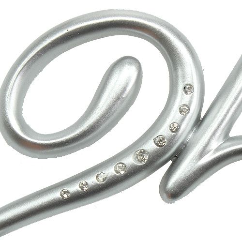 Floristik21 Zahl "25" zum Stecken Silber 15,5cm