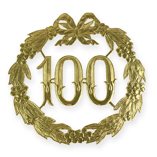 Floristik21 Jubiläumszahl 100 in Gold