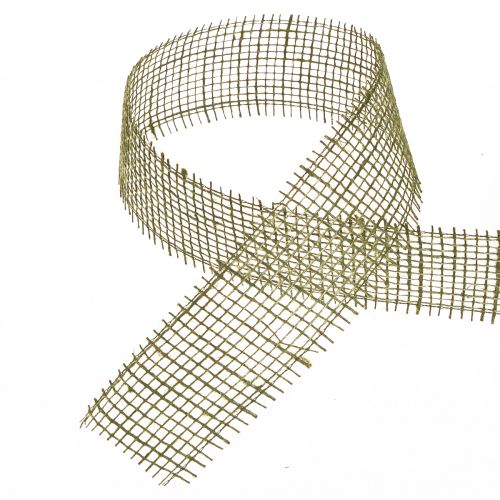 Artikel Juteband Gitterband Olivgrün 5cm 40m für Floristik & Deko