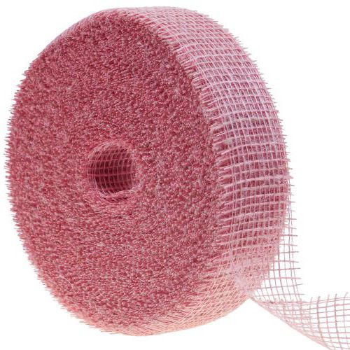 Juteband Netzband Tischband Dekoband Jute Hellrosa 5cm 40m