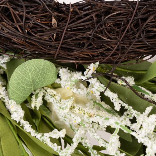 Artikel Blütenkranz aus Kunststoff, künstliche Margeriten, Durchmesser 55 cm, Tür- und Wanddekoration