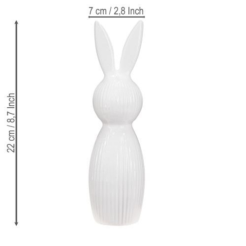 Artikel Elegante Keramik-Hasenfigur in Weiß, 22 cm, 2er-Set für Frühlings- und Osterdeko
