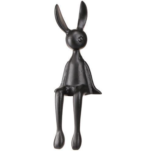 Floristik21 Kantenhocker Hase Osterdeko Metall Schwarz Modern 12x11x34cm
