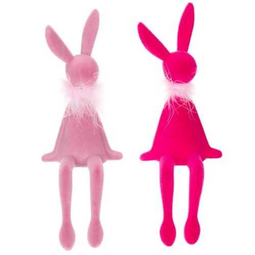 Floristik21 Osterhasen Figur Kantenhocker Kunststoff 27cm Innenbereich Dekoration 2er Set