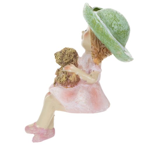 Kantenhocker Lächelndes Mädchen mit Hund Ø4,5cm H9,5cm | Floristik21.de