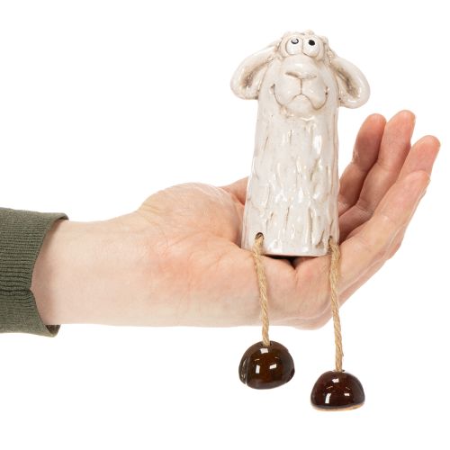 Artikel Keramik Schaf Figur Set 18cm mit hängenden Beinen - Dekoration für Ostern und Landhausstil