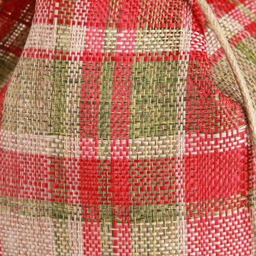 Floristik21 Karierte Geschenktüte Stoff Weihnachten Rentier 22×28cm