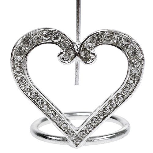 Floristik21 Kartenhalter Herz für Tischdeko 4cm Silber 6St