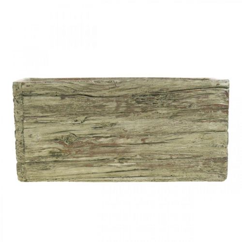 Floristik21 Pflanzkasten Keramik rechteckig Holz Look Braun 23×10,5cm H11cm