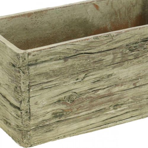 Floristik21 Pflanzkasten Keramik rechteckig Holz Look Braun 23×10,5cm H11cm